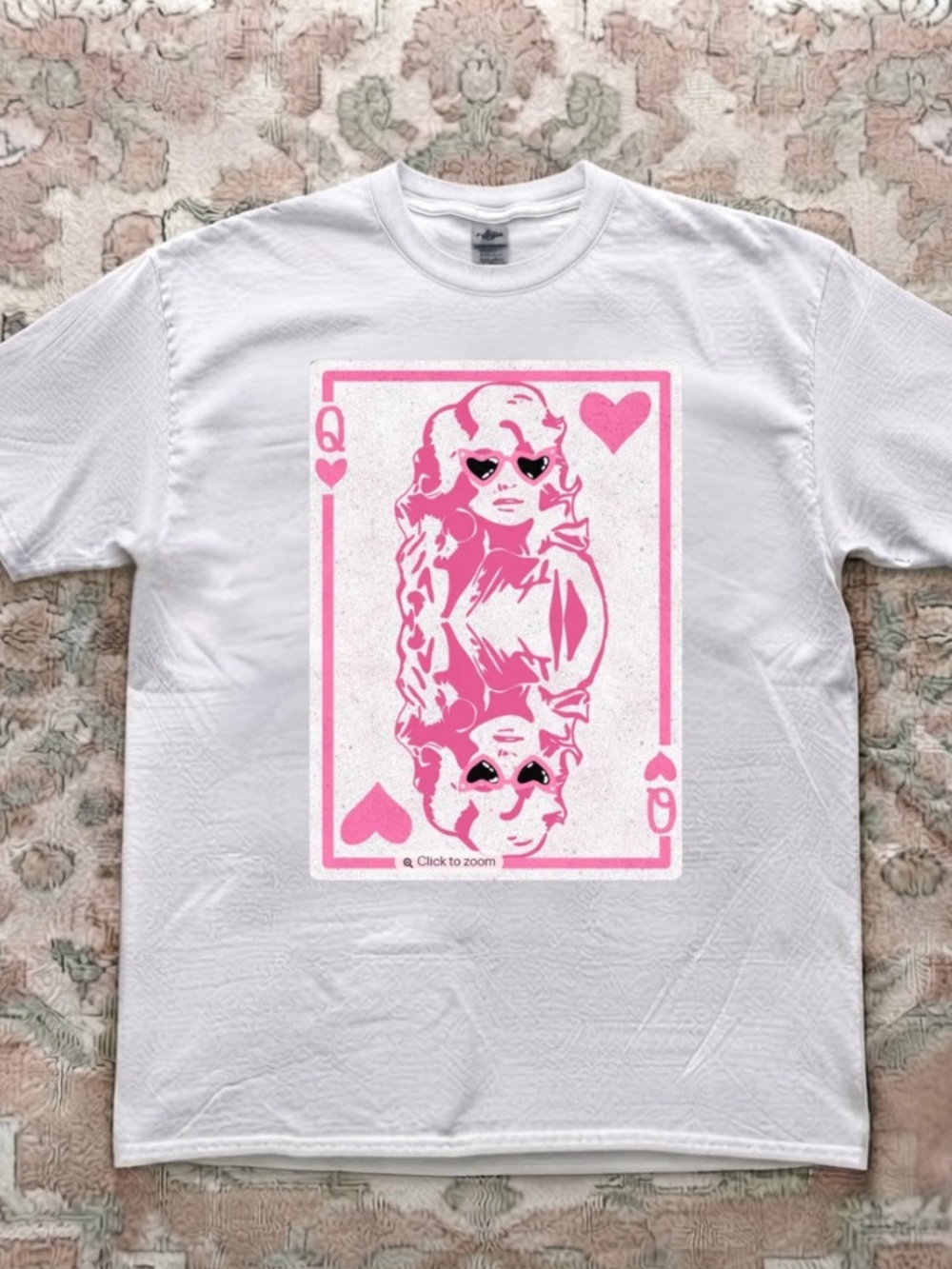 Dolly Parton Queen Of Hearts Playing Card Pink Memories Vintage T-Shirt